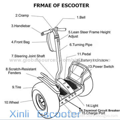 Adults Off-road Two-wheel Self-balancing Electric Mobility Scooter with Optional GPS Tracking